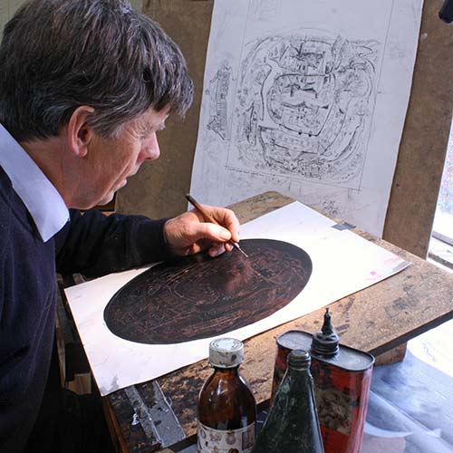 GT-drawing-on-plate Glynn Thomas etching